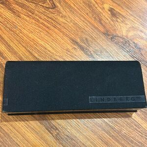 Lindberg black eyeglass sunglass case suede hard case suede interior